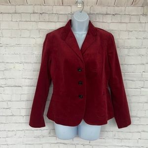 Talbots burgundy corduroy blazer size 8P